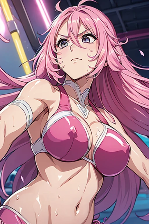 (((Upper Body、Shooting from below))、(((Accentuate your breasts、Shiny swimwear、)))、Highest quality, 8k, masterpiece :1.3)), whole body, Sharp focus :One Girl,Glowing Skin,SSexy pose,Highest quality,Tabletop,shape,Very delicate and beautiful,Hmph,8k壁紙,wonderful,In detail,Official Art,Very detailedなティッカーUnity 8k壁紙,Incredibly ridiculous,Large file size,Very detailedな,High resolution,Very detailed,Beautiful detailed girl,Realistic,X-ray,The queue is full,(((Sexy Micro Bikini)))、(((Big Breasts、Pink long hair)))、(((sports gym、Training Gym、Sweat)))、Stand upright、Cleavage , ((Pink Hair、Sweat))、Sexy Micro Bikini、Sexy pose、Hairstyle: Long hair、both hands、Beautiful belly button