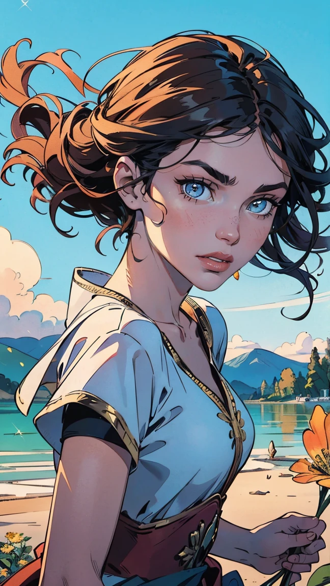 (masterpiece, highest quality:1.2),Wind Spirit,girl:17 years old:perfect face,dance,butterfly々,flower,Wind,effect,be familiar with,magic effect,light,Very light, artistic, artist, color art, Use of magic,fancy,fantasy,beautiful,The best masterpiece,masterpiece,Sparkling,rich colors,colorful,Cast a colorful spell,be familiar with,Beautiful light and shadow,Sounds like fun, doesn't it?,anatomically correct,Wind effect,dream-like,fantasy,mysterious,Lakeside