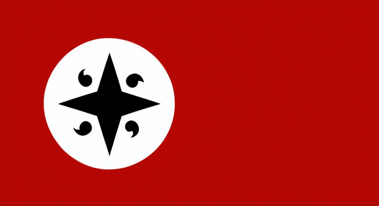Flag with red black and white colors