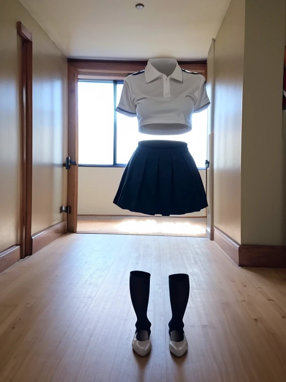 You can even see the feet, (Arch your back), Be patient with peeing, mini skirt, (From below), uniform, (can not see, No humans, Headless, Faceless:1.5), Cute big tits, (8k, RAW Photos, Highest quality, masterpiece:1.2), (Realistic, photo-Realistic:1.37), Photon Mapping, Radio City, ((Hasselblad Photography)), Physically Based Rendering, whole body, socks
