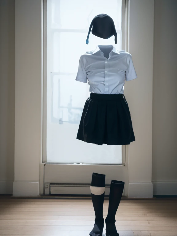 You can even see the feet, (Arch your back), Be patient with peeing, mini skirt, (From below), uniform, (can not see, No humans, Headless, Faceless:1.5), Cute big tits, (8k, RAW Photos, Highest quality, masterpiece:1.2), (Realistic, photo-Realistic:1.37), Photon Mapping, Radio City, ((Hasselblad Photography)), Physically Based Rendering, whole body, socks