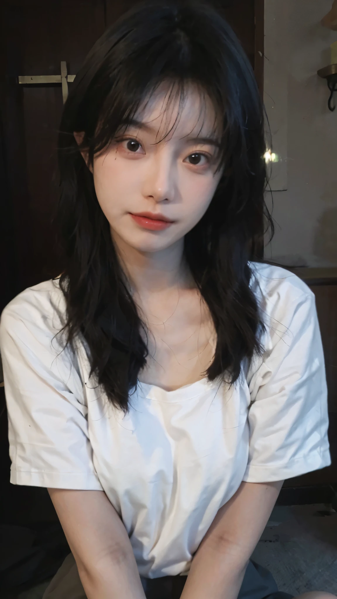 Best quality,masterpiece,Ultra-high resolution,(Photo Realism:1.4),Girl,Sexy,cute,(shirt:1.2),(Big breasts:1.3),(whole body:1.4)