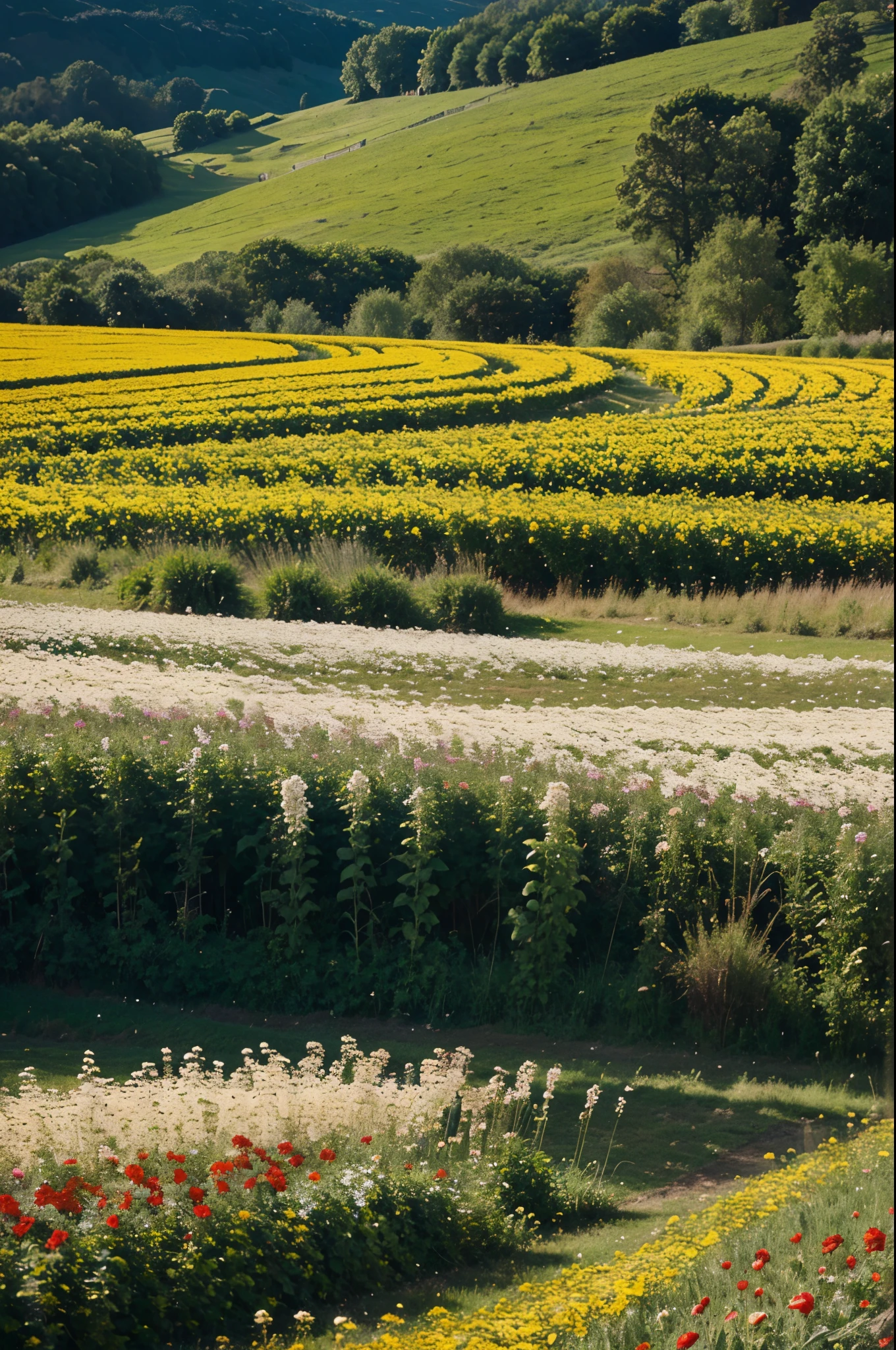photo of an interesting view of a flower field