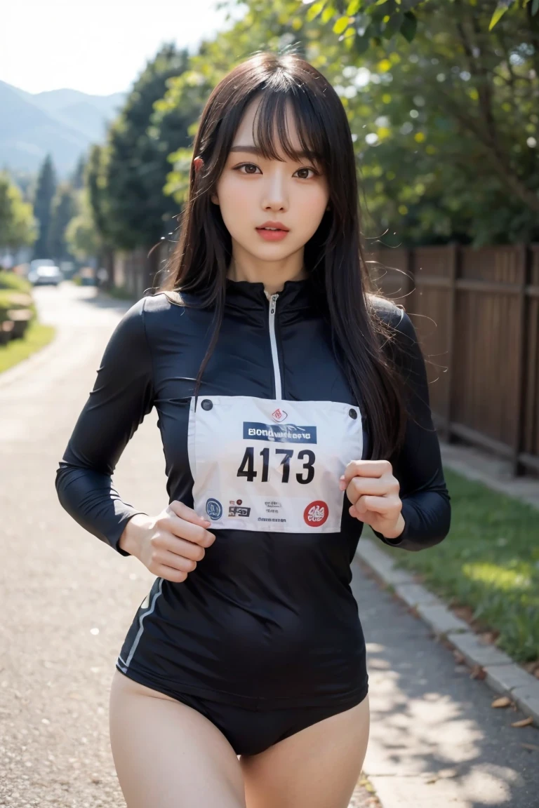 1 beautiful woman,masterpiece,high quality,best quality, extremely detailed,(((wearing running wear))),((nsfw)),((nipples standing out from under clothing))