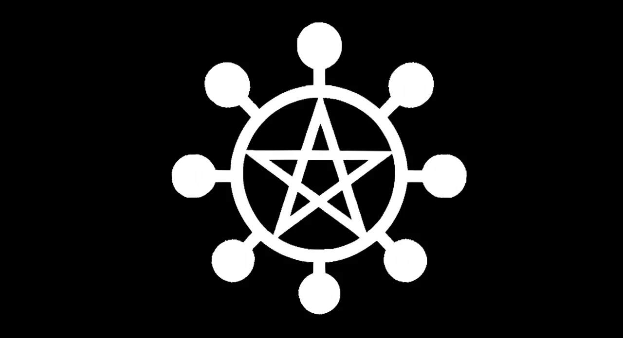 Black and white demonic flag