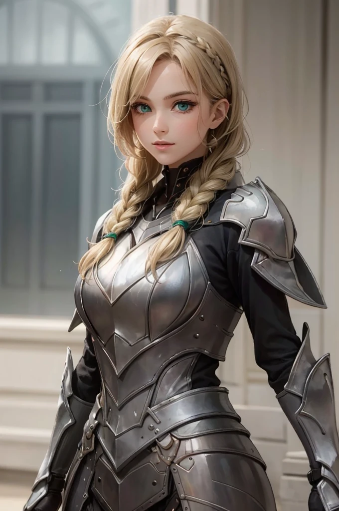 "Name": "Isolde Brightsword",
    "Gender": "Female",
    "Age": 20,
    "Personality": "Graceful yet fierce",
    "Appearance": {
        "Height": "5'8\" (173 cm)",
        "Body": "Slender and toned",
        "Hair": "Long, braided, golden blonde",
        "((Eyes": "Emerald green))",
        "Skin": "Fair",
        "Clothing": "Light armor suited for scouting, green and silver tunic",
        "Features": ["Delicate features", "Bright, piercing eyes"]