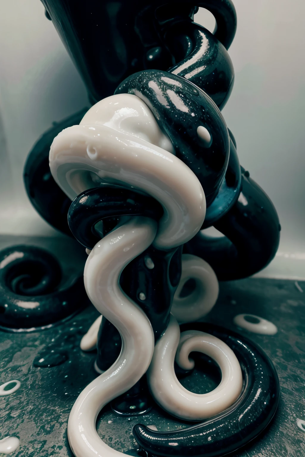 tentacle porn, white slime, black slime