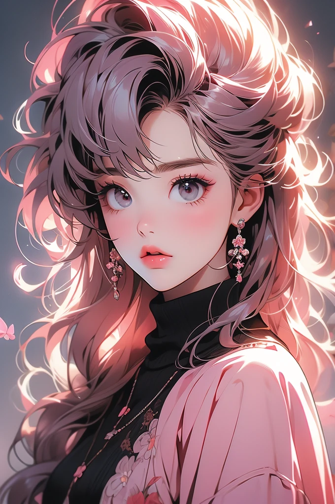 Black pink 1girl