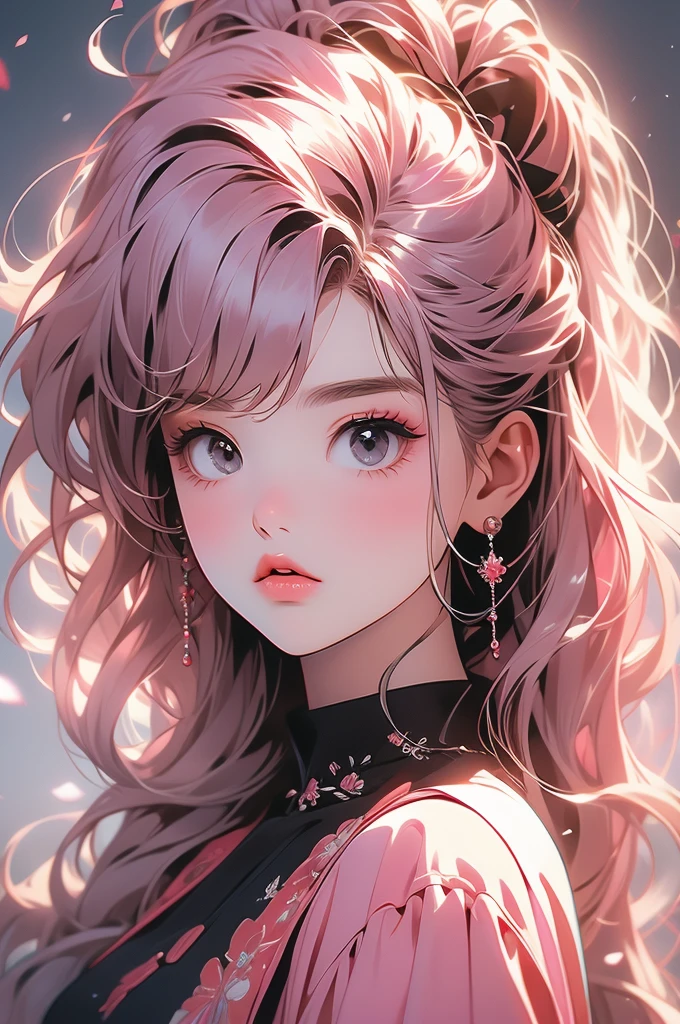 Black pink 1girl