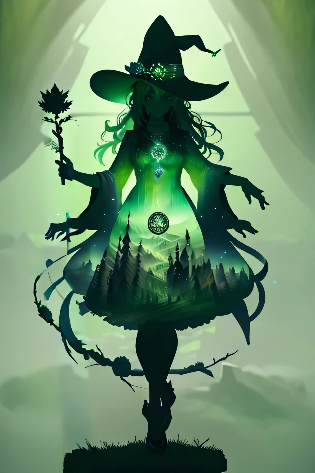 tree staff, magic nature staff