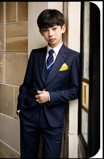a 13 year old male wearing a suit
BELT VISABLE 4K HIGH QUALITY DETAILED