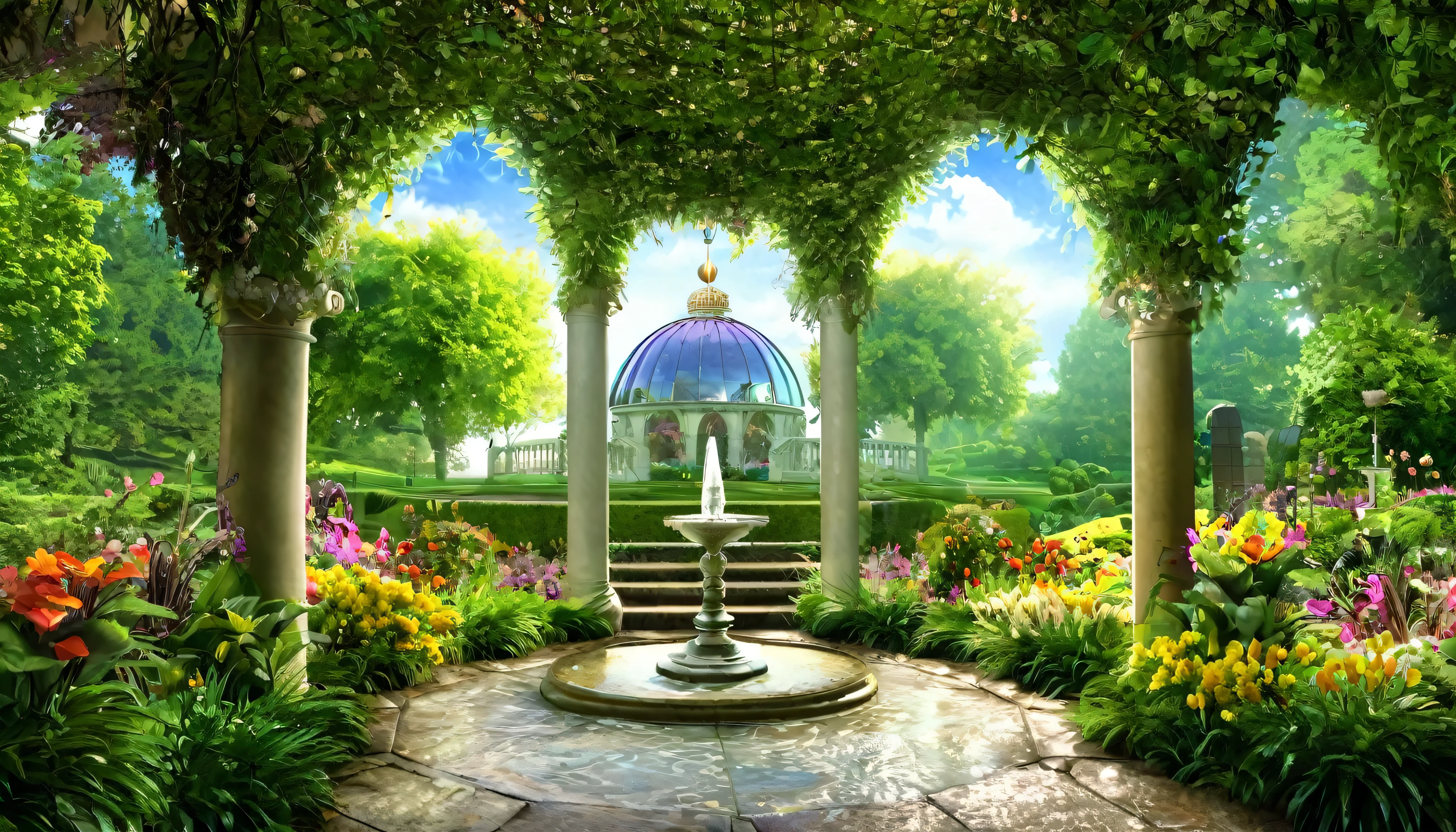 background, Fantasy, wonderful, Fantasy, garden, dome, Don't draw people