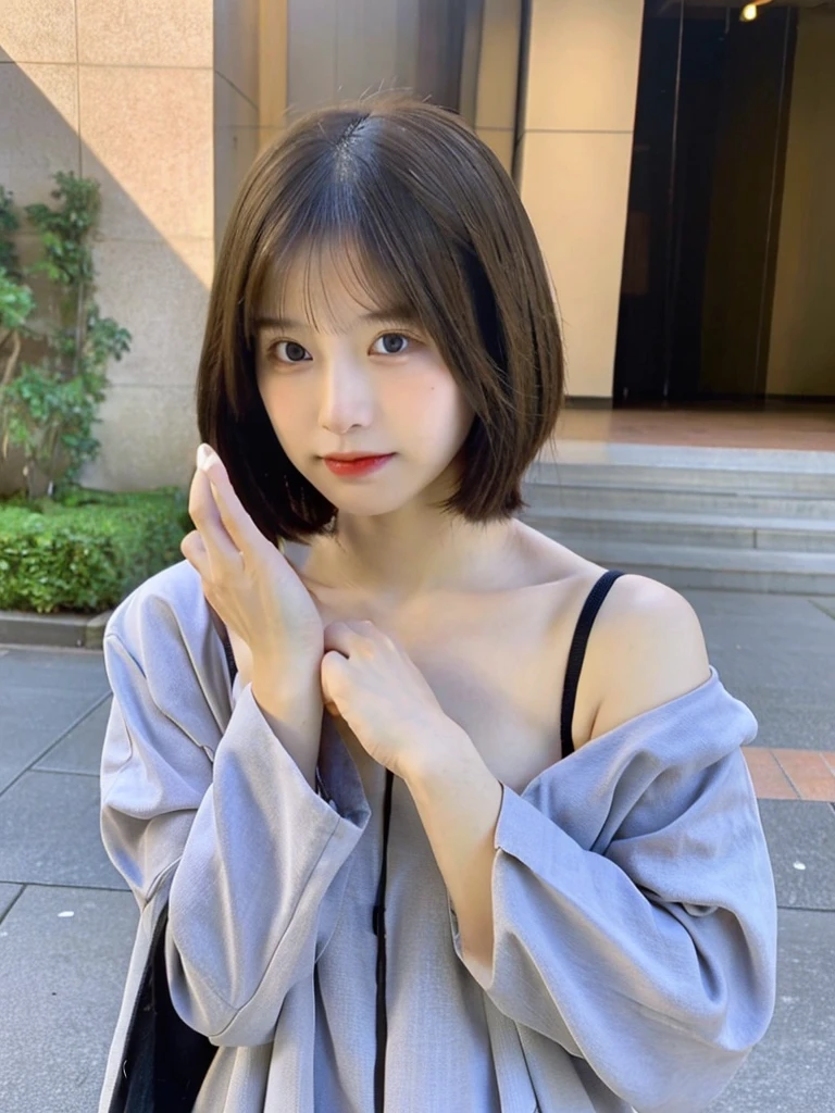 ((masterpiece)), ((Highest quality)), ((日本のgirl)), ((short hair)) , ((sexy)), ((E Cup)), ((Big Breasts)), Empty-handed, cover your chest with your hands, Costume, Long Hair, girl, Big eyes,