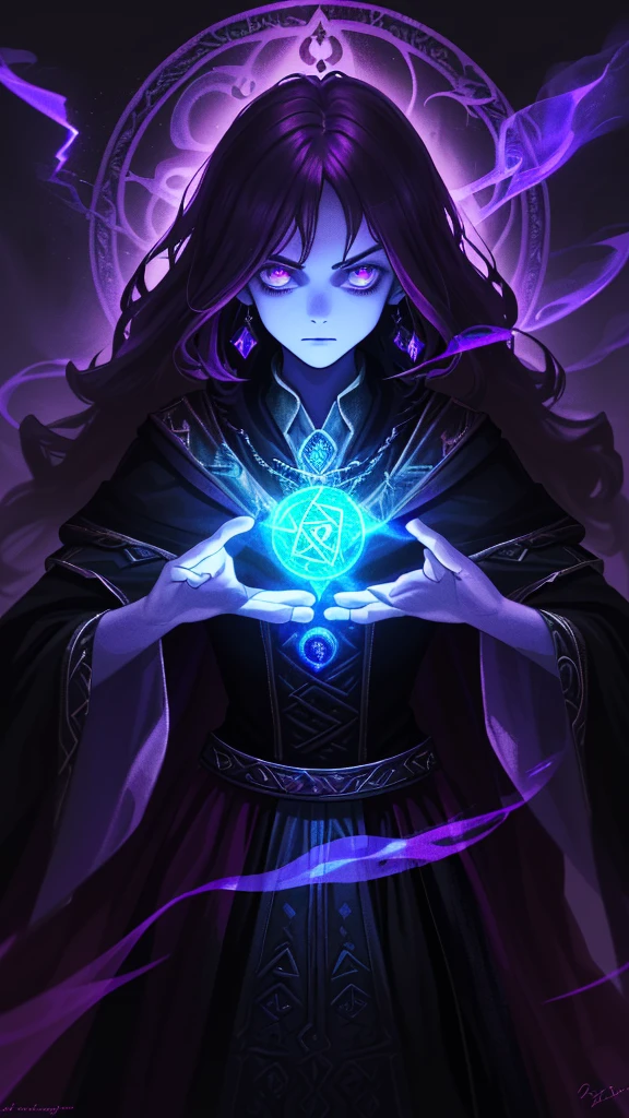 (an alquimian sorcerer, dark magic, mysterious potions, ancient symbols),(best quality, highres, vivid colors), (fantasy, dark fantasy, mystical), (rich reds, deep purples, smoky blues), (ethereal lighting, candlelight, spellbinding)