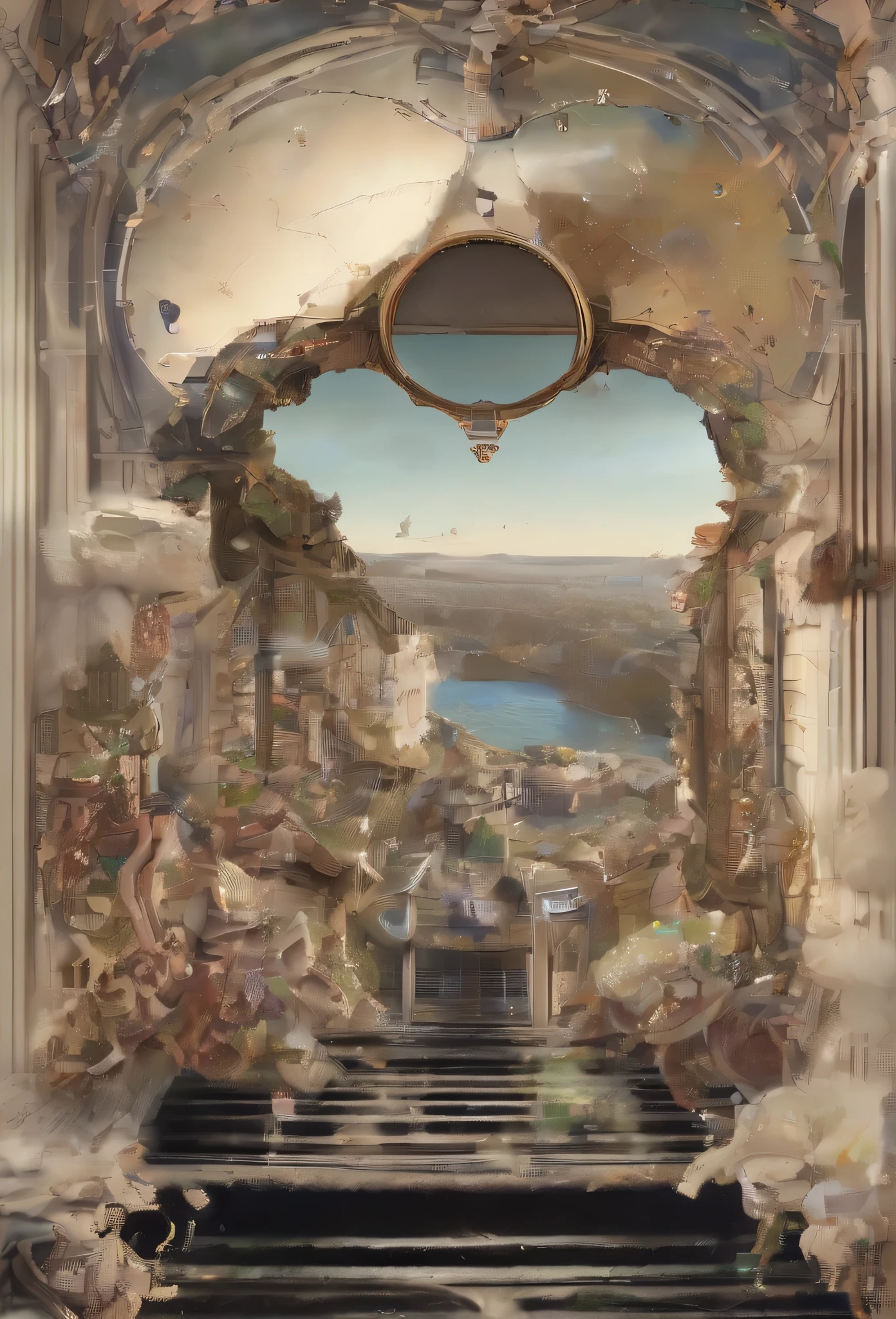 Speed failure,Depth of field,black art,fancy,Surrealism,gear steps,sea of clouds,The Eye of Horus at the end,curves,winding,nvidia optix,