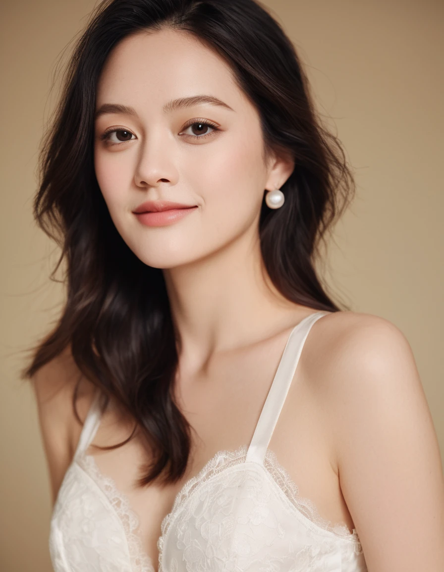 xxmixgirl, quite a bit body of a beautiful long and slender cute face Japanese girl, A gorgeous young cute asian woman in a sexy glamourous outfit, happy smiling, still from the film, ((young Marion Cotillard face : 1.2)), ((young Anne Hathaway face: 1.0)), from front, realistic portrait photo of a cute 21 years old girl, looks at viewer, wavy nose, full lips, natural skin, skin moles,(cinematic, film grain:1.1), ((asian winged eyes, very long and slender slim face, windy tousled, very long straight black hair)), pretty eyes, gorgeous, sexy, alluring, makeup, perfect face, seductive look, A fashion show in wedding costume, short white lace dress, white lace stockings, white high heel sandals, white corset, blonde hair in braids, 4K, Fashion show situation , a virtual audiences, futuristic colour, place, (Leica SL3, Summicron-SL 75 f/2 ASPH, kodak Ektar 200 film), hands up, bokeh, silhouette, shallowed depth of field, dynamic action pose, hands up,