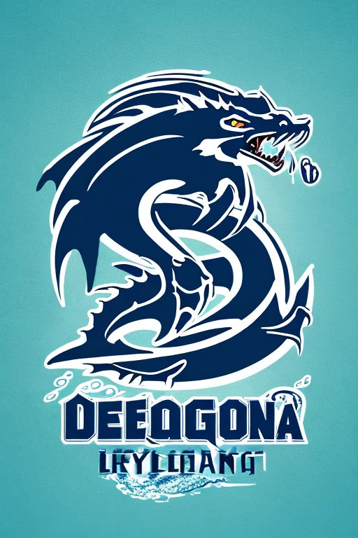 Logo Sea Dragon, Ocean Blue and Drank blue color, with phrase sentence Stride and Loyalty, Headshot logo