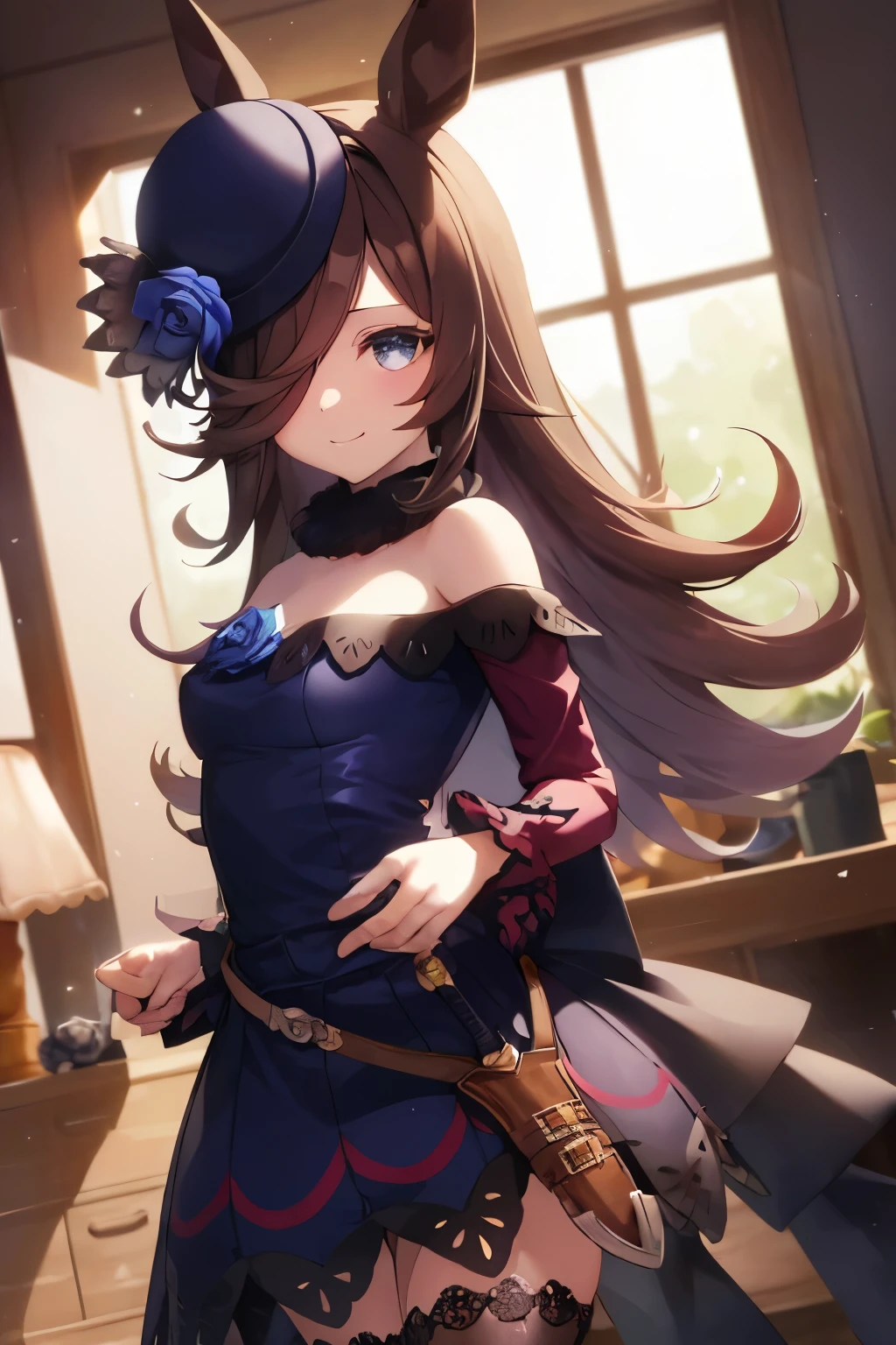 (Tabletop.Highest quality).(Dynamic Angle). (CG paintings with attention to detail),(Perfect image)、Comic Strip.shape.1 girl.Detailed face、Perfect Face.Delicate face、A cute and delicate girl in a gothic maid outfit、Rough skin、Black Hair.length、(Umamimi Girl)Umamimi Girl、((Beautiful Blue Eyes)).繊細でBeautiful Eyes、Beautiful Eyes、Reflected Eyes、smile.(Looking at the audience:1.3).(Face is a little red:0.8)、8k wallpaper、Cowboy Shot、reflected light、Most detailed、Complex、Rough skin、Fine skin、(Super Resolution)、((Cute girl in gothic maid outfit))