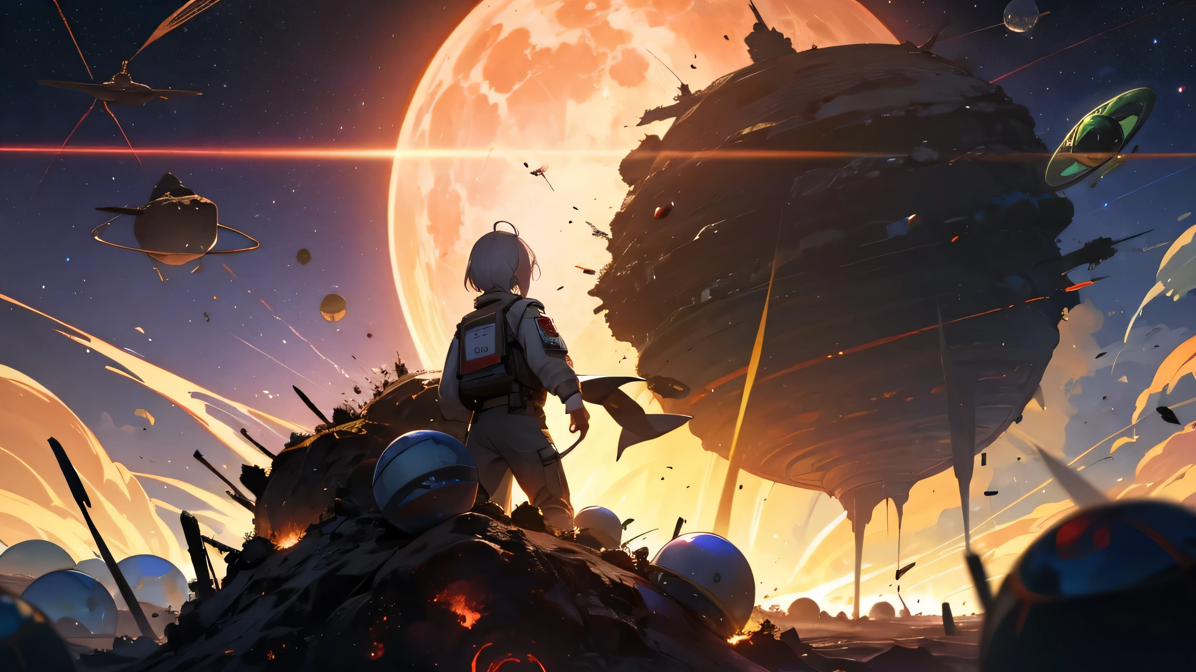 planet being destroyed by aliens, invasion and war. Undoing.