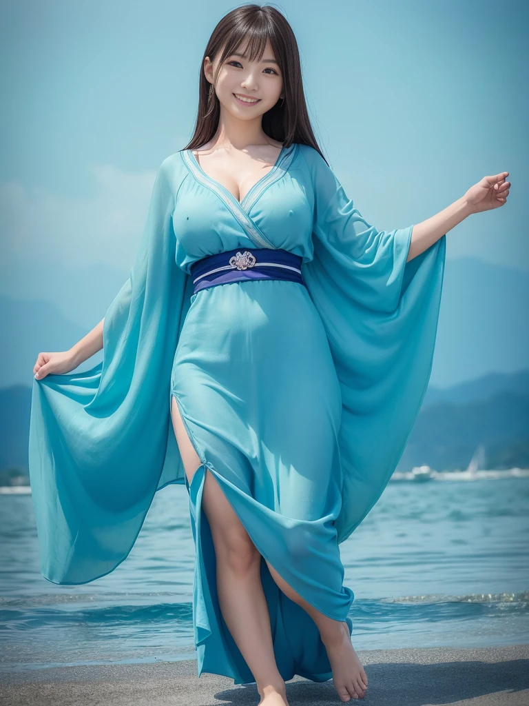 Japanese women, (Underweight), (Highest quality:1.5), (Bright smile:1.3),(:1.3)
apparel store, fun, walk, Long Hair, (dress, Water jade cloth, Blue clothes,), Bright atmosphere, Full Body Shot, Low angle shot