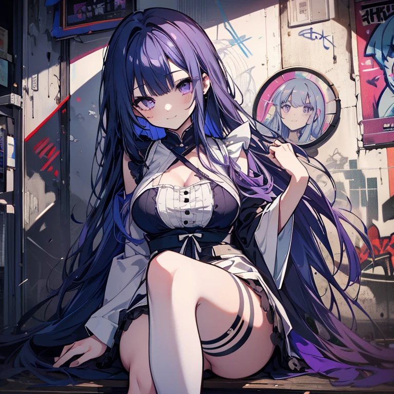 NSFW,masterpiece,Highest quality,High resolution,Very detailed,white\(no game No life\),Small breasts,(Gothic Lolita),(kimono),Shoulder Bare,mini skirt,(younger sister),blush,Shopping mall