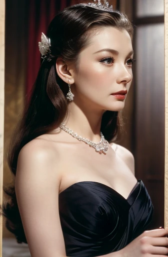 masterpiece、wallpaper、8k、RAW Photos。Beautiful photos of Vivien Leigh。She is Adam's wife、The first woman、It is Eve。He wears a snake-shaped crown on his head、Wavy, thick hair。She had a calm look。Slim body, Beautiful body。In the Garden of Eden。