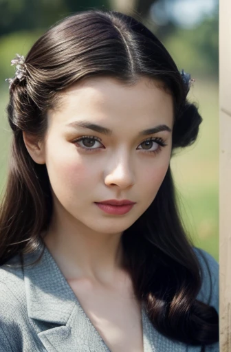 masterpiece、wallpaper、8k、RAW Photos。Beautiful photos of Vivien Leigh。She is Adam&#39;s wife、The first woman、She plays Eve。Wavy, thick hair。She had a calm look。Almost nude、Slim body, Beautiful body。In the Garden of Eden。