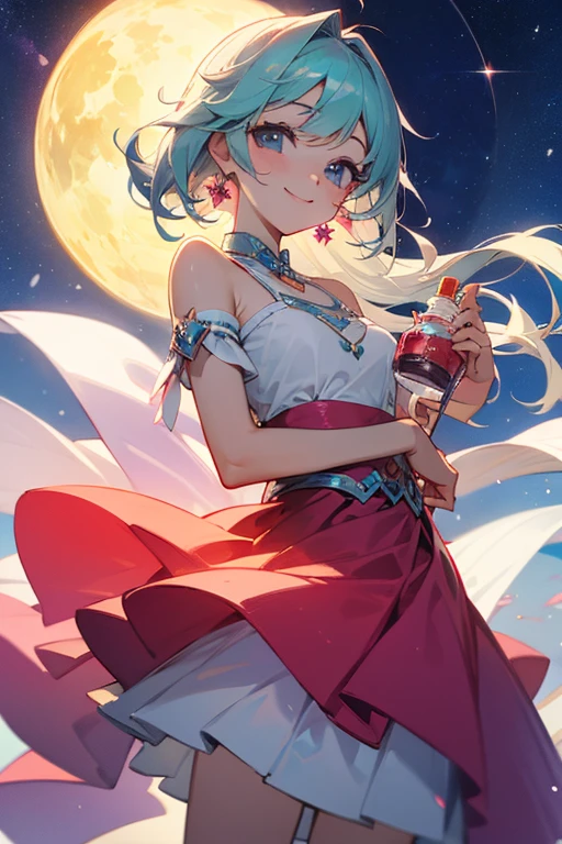 cute、beauty、salsa、smile、Lovely night sky、