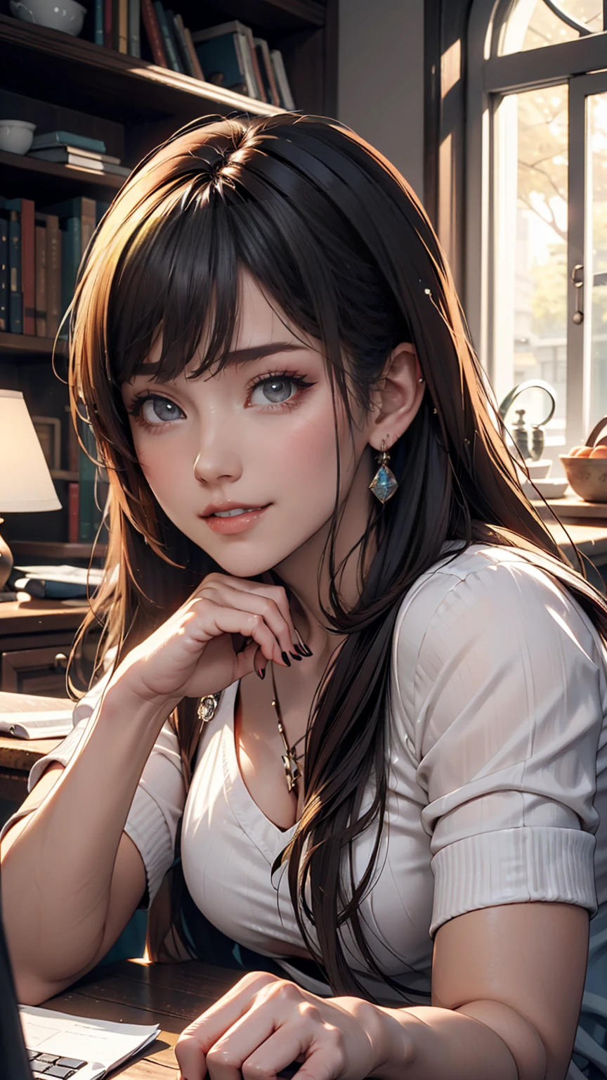 最high quality, 8k, masterpiece: 1.3, Ultra HD, high quality, 最high quality, High resolution, realism)) 、25-year-old Caucasian female、blue eyes、Long Hair、smile、thin、thinだがアスリートのような細マッチョ、I&#39;I don&#39;t want my head to disappear from the screen..、Wear accessories on your wrist、Wearing red nail polish、Having a pedicure、Near and far in the air((Atmospheric perspective))、smile((smiley))、Background Blur((Depth of written boundary)、Wear a high-necked top with a zipper、Sleeveless、My abs are ripped、I can see my belly button、Wear low rise skinny jeans、Wear stiletto heels、Hold a handbag in one hand&#39;shoulder、Crystal Earrings((Crystal Earrings))、Long Hair ((Long Hair))、Dark Blonde、Bang bang as we part((Parted bangs))