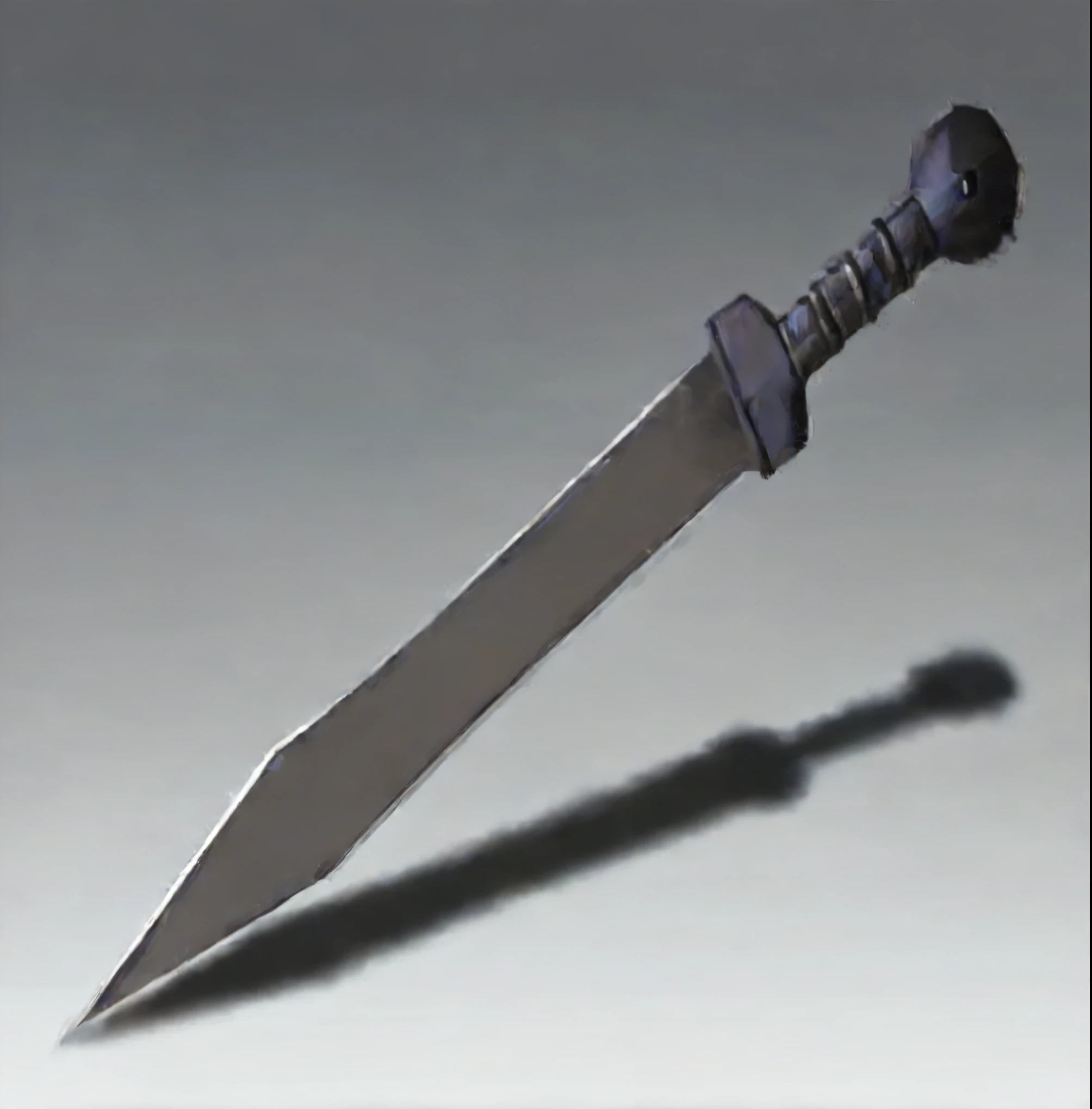 a close up of a knife with a shadow on a gray background, raytraced blade, dagger, basic steel sword, an evil sword, sword design, armored sword blade, sword, steel sword, black iron sword, large sword, sci-fi sword, knife, jagged sword, spear, realistic weapon, fantasy weapon, fantasy sword, jiang sword, broadsword