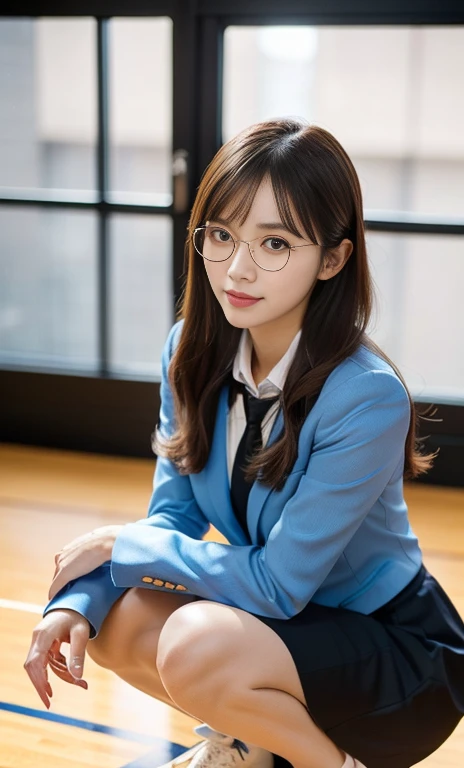 (a gorgeous chinese lady, age 28, professional high-school lecturer & basketball coach, wearing formal office attire, blazers, s...