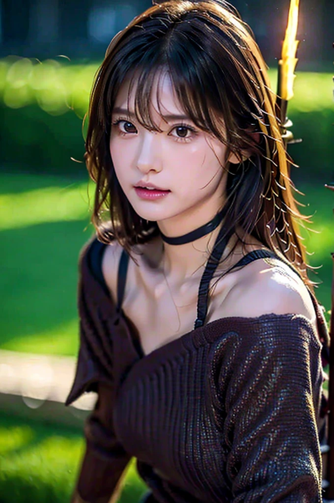 Sengoku period、（（（Battlefield 1：3）））、（（night、Firelight 1：8））、Anime Stick、Swinging the Sword、（（Covered in scars））、desperate look、（（（Dirty with sweat and dirt、1：5）））、（（（（fight））））、（（arms））、Big Breasts、japanese battlefield