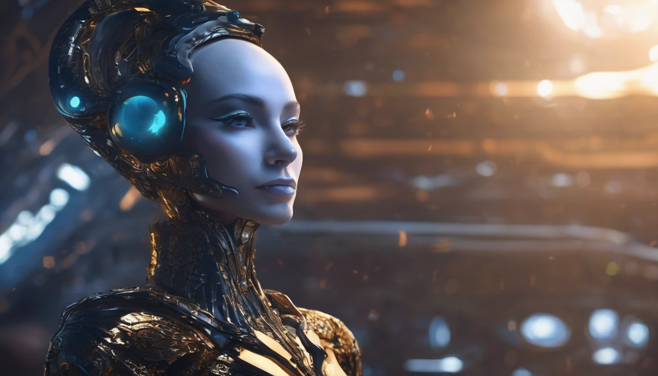 Future female high-dimensional aliens from another dimension,Cosmic,Powerful magic from an unknown dimension,Front bust,Busts and hand portraits,Frontal image,
