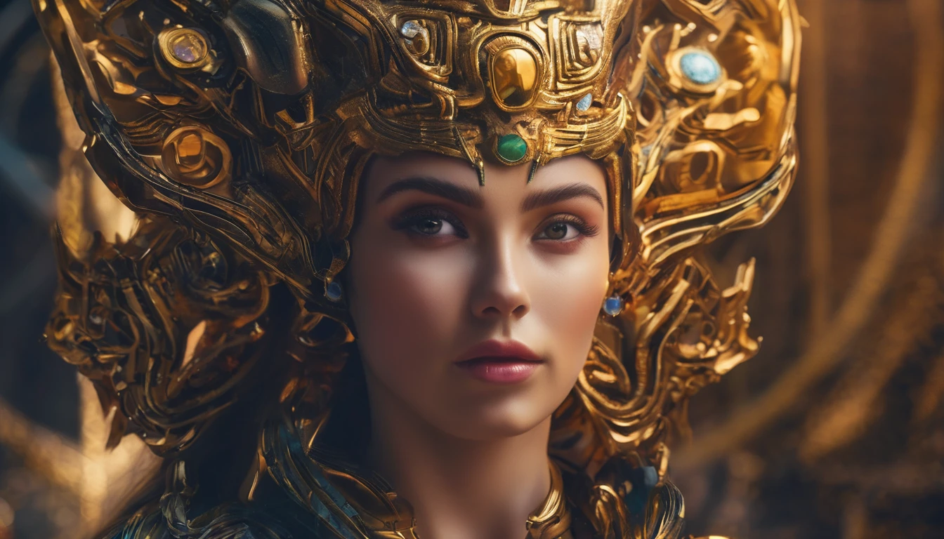 Future female high-dimensional aliens from another dimension，Cosmic，Powerful magic from an unknown dimension，Front bust，Busts and hand portraits，Frontal image，