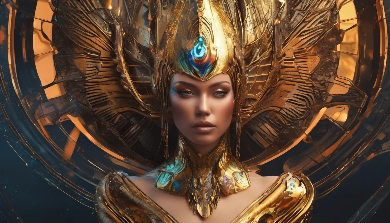 Future female high-dimensional aliens from another dimension，Cosmic，Powerful magic from an unknown dimension，Front bust，Busts and hand portraits，Frontal image，
