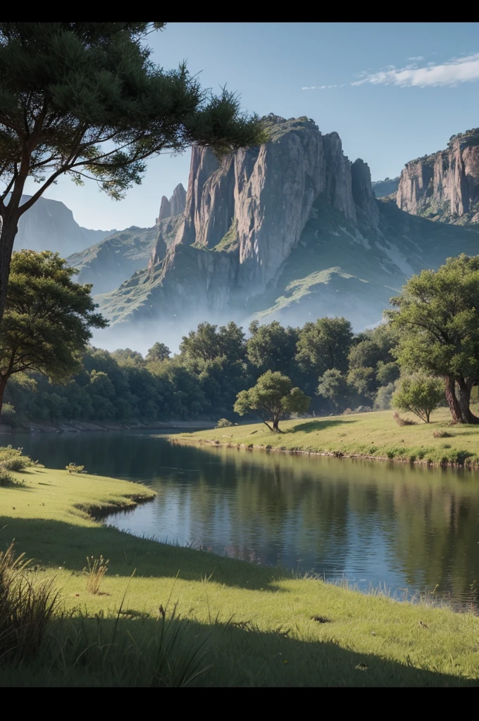 African grassland theme scene HD 4K with lake on the ground Unreal Engine 5 8k