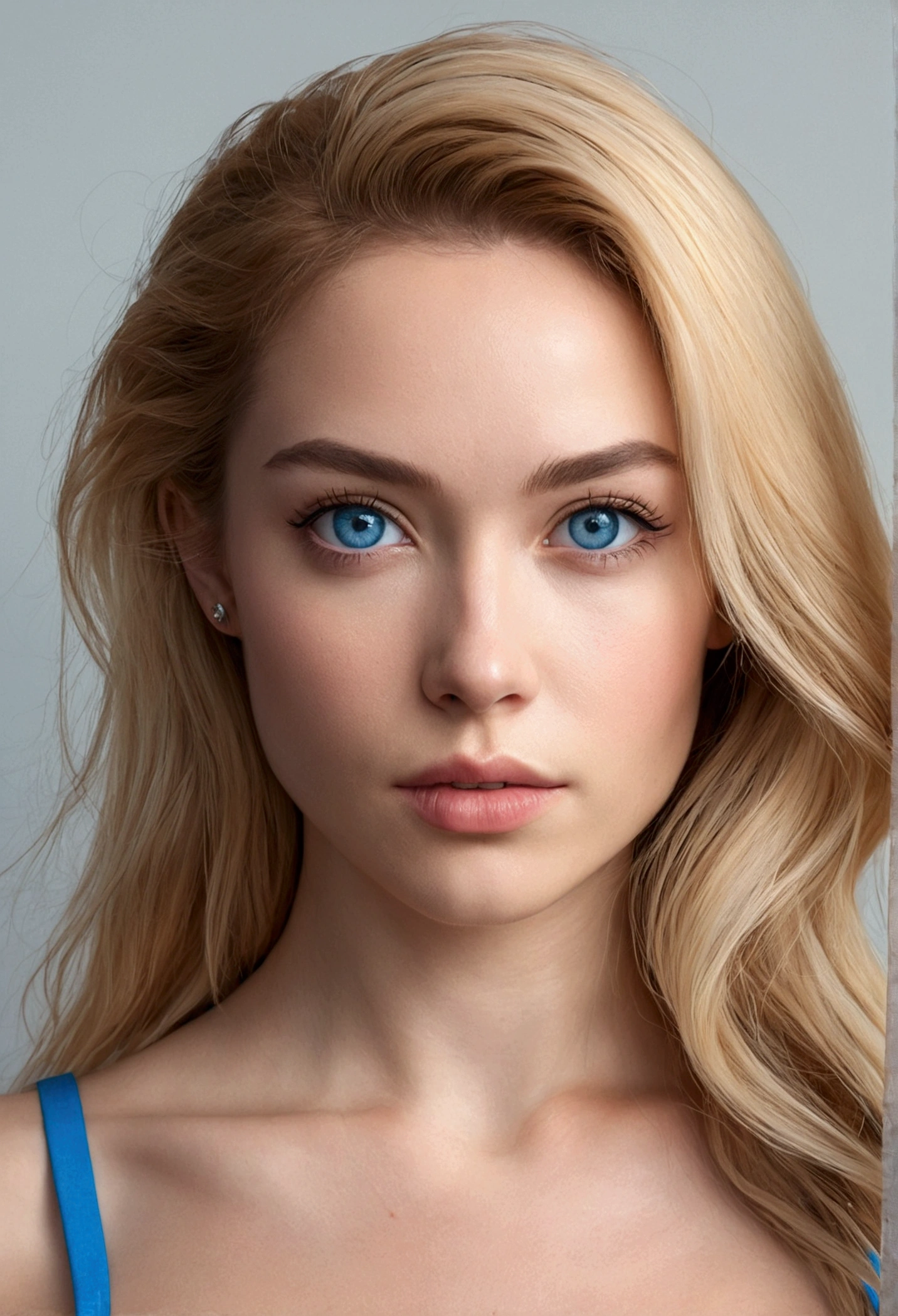 full frame frontal face, realistic detail, stanley artgerm lau, arm candy, French Canadian, Norwegian, Irish, by rubio, skinny, tiny, delgado, little, hot, blue eyes, hourglass figure, 5'4, 8k, 4k, beautiful lighting, Beautiful, innocent