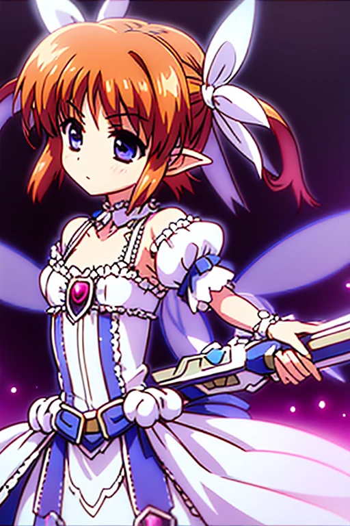 (((Great Fairy Costume)))、Demon Sword、garter belt、White ribbon、1girl