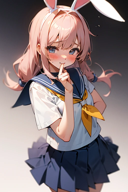schoolgirl、Bunny girl outfit、Peeing、Blushing