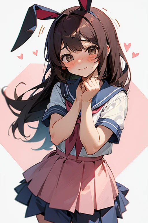schoolgirl、Bunny girl outfit、Peeing、Blushing