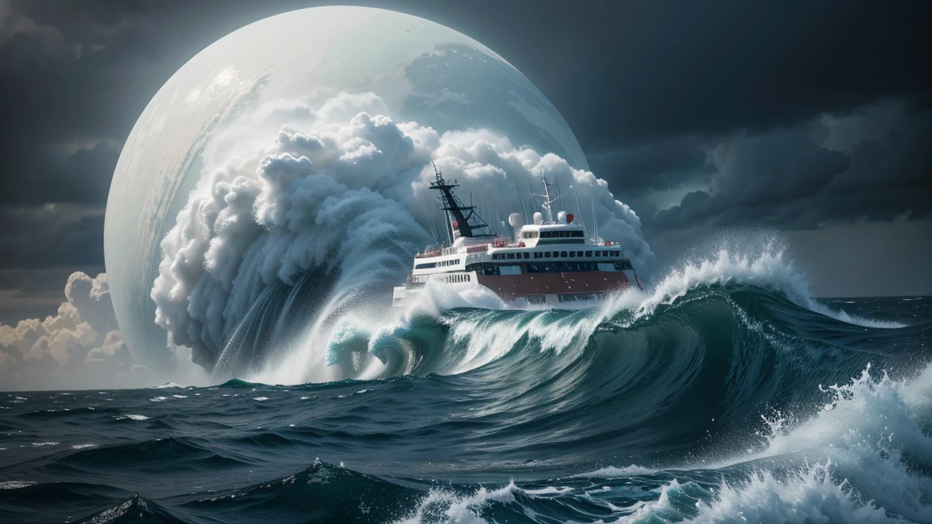hurricane at sea, ultra realistic, cinematic