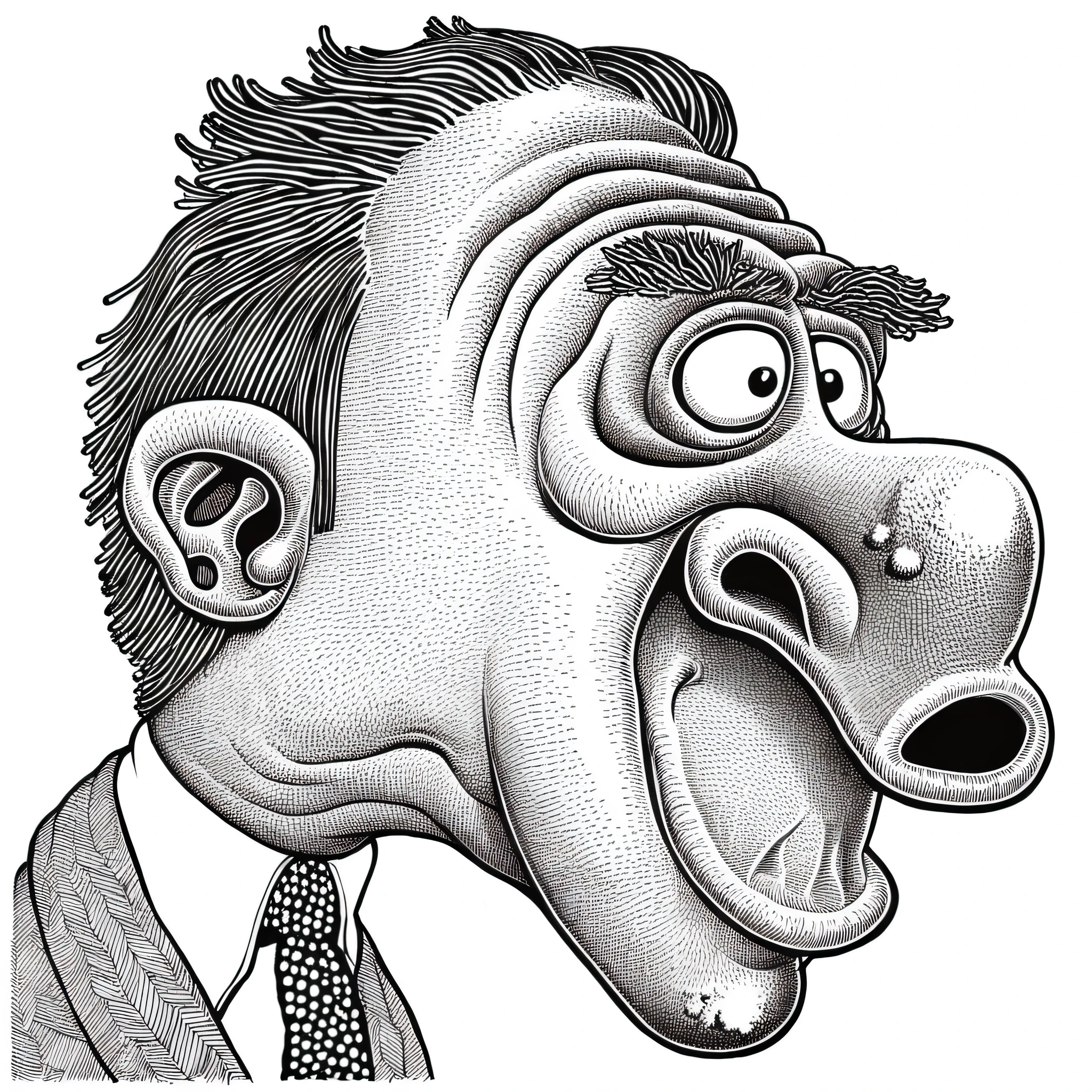 in basilwolverton style color line art
extremely grotesque hand drawn illustration of a masculine Ogre as a Librarian (in some cases) in basilwolverton style, parody,
with a Shy expression
with large nose,large ugly and decaying teeth,spagmullet hair,pimples
clean lines, facing forward, bold outline, crisp features, extremely detailed, tiny details, disgusting features, gross, ugly
simple background