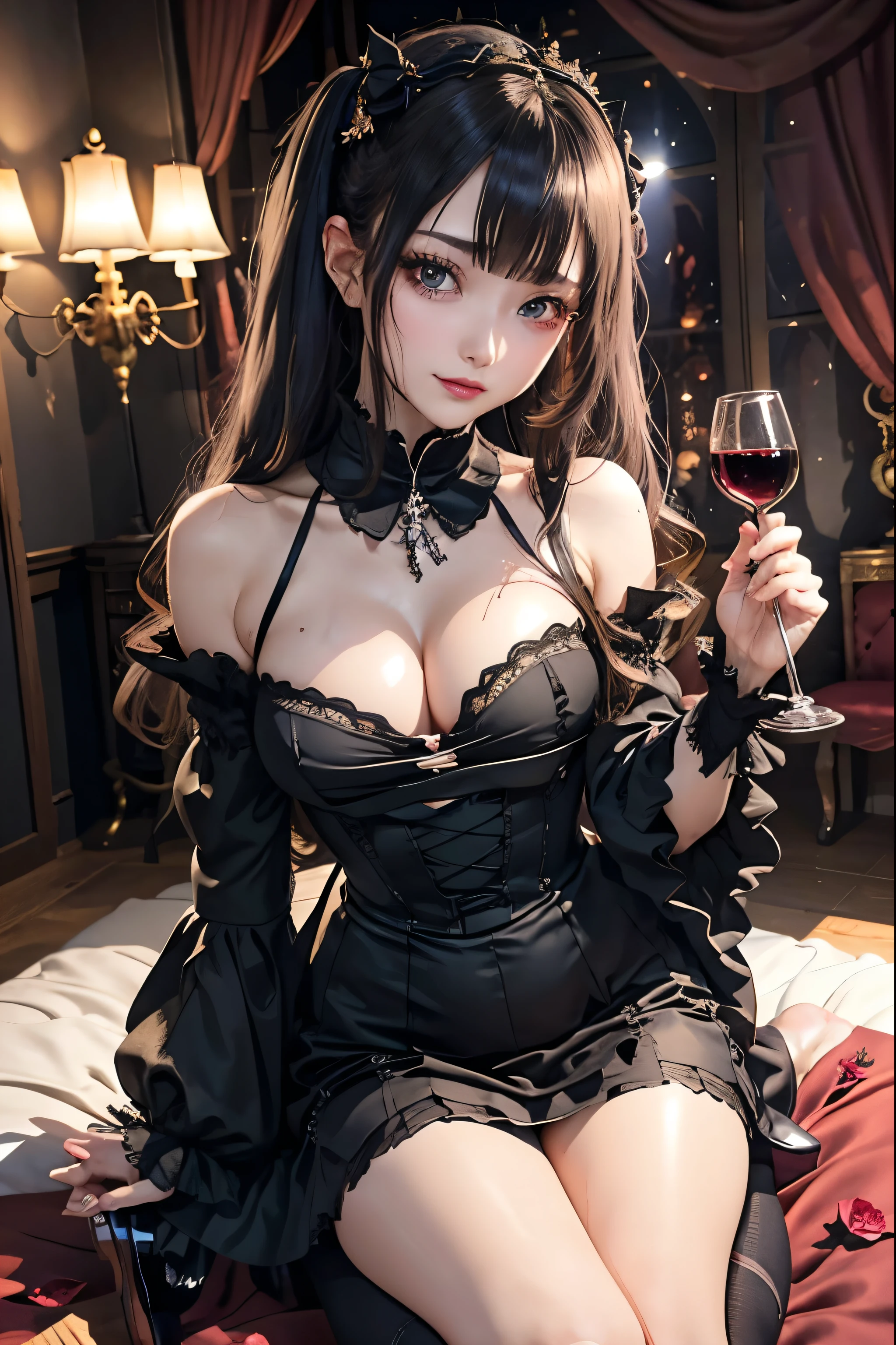 Hard Dark Gothic Makeup、Black dark eyeshadow、sad、Good skin radiance、Dark Gothicメイク、Dark smile、palace、The beauty of fragrance、24-years-old、Expressions of intense sexual pleasure、Embarrassed look、Dark Gothic、Highest quality、Expression of sexual pleasure without pain、Drunk face、Purple maid outfit、mysterious、noble、Loving smile、Twin tail hair、Right eye is blue、Left eye is red、Super tempting pose、Platform heel shoes、Heavy makeup、Gothic ta Clothing、Silver Hair、Long Hair Straight Hair、Cute Gothic Loliress、Beautiful Face、elegant face、Attractive face、Stained glass background、Chest glistening with sweat、The room is dark、goth long dress、Bell Sleeves、Wizard Sleeve、Decadent look、Sexually excited expression、Wet shiny thigh water、Thighs that are wet and shiny with oil、Background of a room full of roses、Sad look、Rose Maiden、The embroidery is pink、The dress has pink embroidery.、Thigh-high socks、Knee-high socks、Gentle expression、Dark black eyeshadow、Stained glass and rose background、Thighs are a little thin、Female Duo、Female couple、dark church background、Stained glass、Black metal world、Dark Castle、Dark Room、Slender body、gothic long dress、Victorian dress、Small breasts、With a glass of wine in your right hand、With a lantern in his left hand、The bed is covered with roses、Her thighs are shining with sweat、My body is wet and shiny、There is a lot of glitter on the thighs、I am sweating、My thighs are sticky with sweat.、My thighs are glistening with sweat、My whole body is sweaty and shiny、I sweated a lot.、My thighs are sweaty、My wet thighs are glistening with sweat.、There is a lot of sweat shining all over my body、Slender body、I rest my head on the pillow、Sleeping in bed、Beautiful legs、Outstretched legs、Lying in bed、Lying on your back in bed、On all fours、Knee Up、Kneel、Put your arms behind your back、Kneeling on the bed、Super beautiful straight hair、Straight hair to the ends、Straight Perm Hair、Show off your thighs、Sit on the bed、Ass on the bed、Sitting with legs apart、