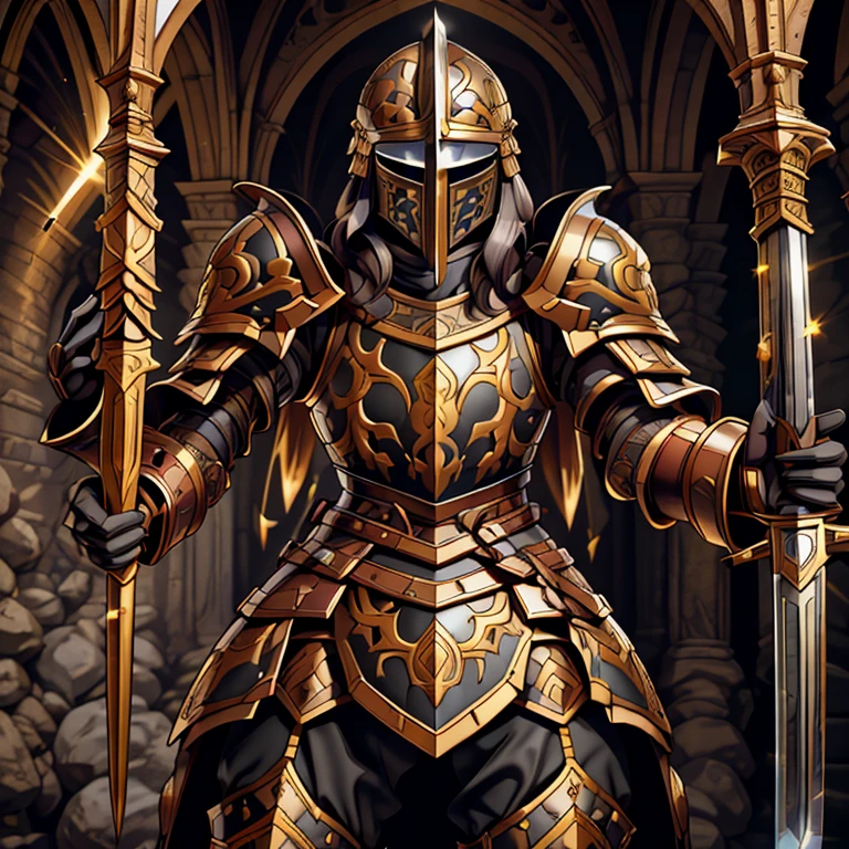 > work of art, high qualiy,, freckles, long hair, russet hair, grey-eyed, armors, Hoplita, helmet, shield, female, battle pose, attacking with the sword