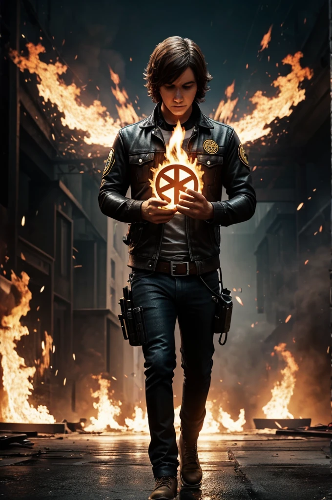 Make me a free fire stream logo that says isaac