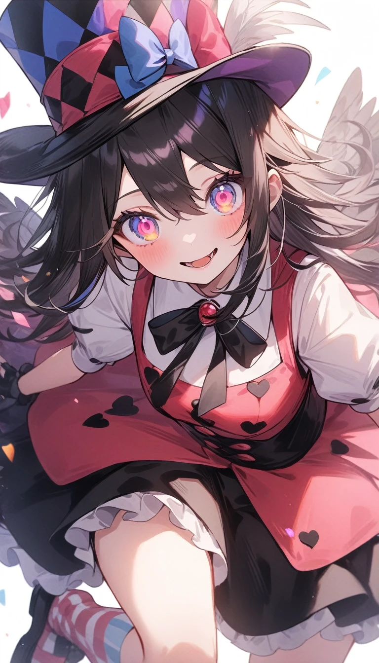 (Highest quality、masterpiece、High resolution、detailed)、4K、Beautiful Anime、(Shining Eyes、detailed美しい顔)、No text, One girl,
break
//Fashion Whimsical Tea Mad Hatter,
This costume is、It captures the quirkiness and whimsy of the Mad Hatter character with a playful twist.。, Layered with various fabrics and patterns、Let's start with colorful, mismatched ensembles., Brilliant, A large jacket or coat with a frilly blouse、A whimsical style with striped or polka dot pants,
break
Add quirky accessories such as mismatched socks, Fingerless gloves, Patterned bow ties or ascots, Complete your outfit with a whimsical feathered top hat, ribbon, and Trump, Don't forget the distinctive orange wig and wild hairstyle., Complete the look with colorful makeup, Includes bold eyeshadow, Bright lipstick, Rosy Cheeks, Embodying the playfulness of Mad Hatter's tea ,
break