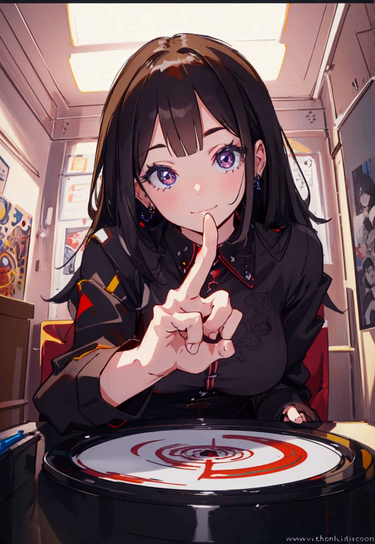 POV finger frame pose, digital art, no mistakes, well detailed, ((no art error))