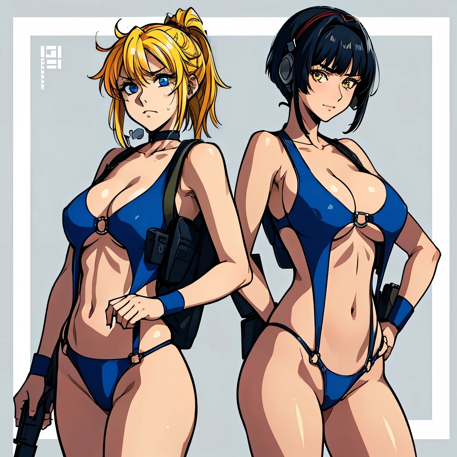 expressionless, blank eyes, looking at viewer, emotionless,corruption, mind control, female combatant, hypnotized, unhappy trance, obey, perfect female body, hypnosis, hypnoLora, empty eyes, Slave, dark persona, (((pixel-perfect, detail-perfect))), solo, 1girl, hair ornament, excellen, blue eyes, (((blonde hair))), ponytail