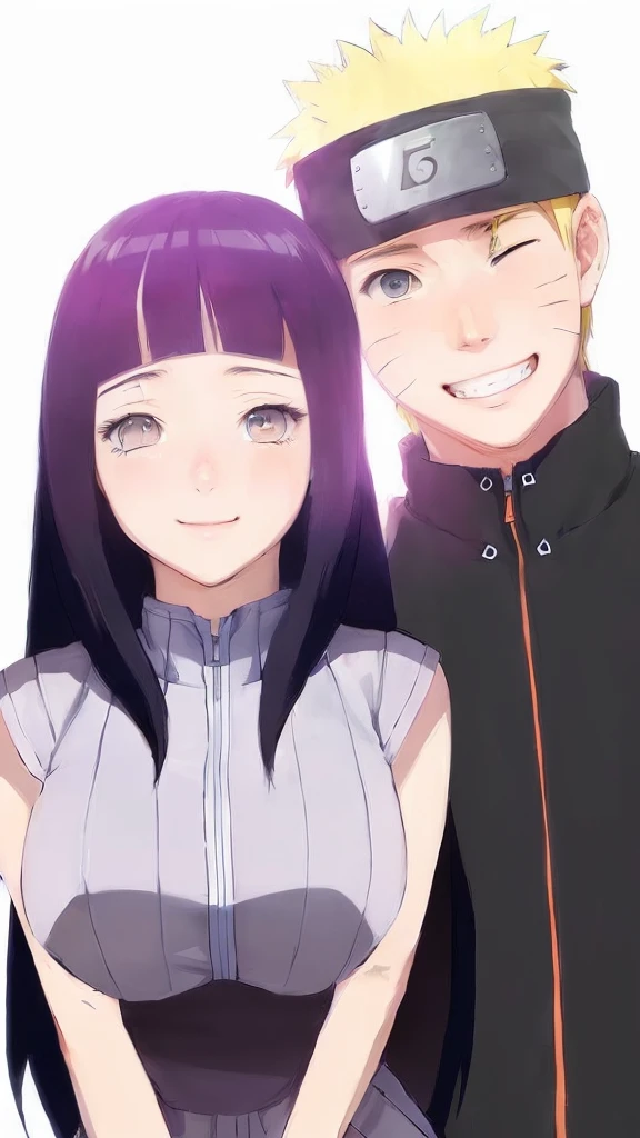 Two anime characters standing side by side, Hinata Hyuuga, Hinata Hyuuga From Naruto, From Naruto, in anime style, By Shinkei, Naruto art style, Sasura, be happy!!!, Uzumaki, Eat and drink, 8ก!!, High quality fan art, Made with Anime Painter Studio., future!!, quiet smile, realistic!!high resolution, Masterpiece, realistic textures, F2 aperture.8, 