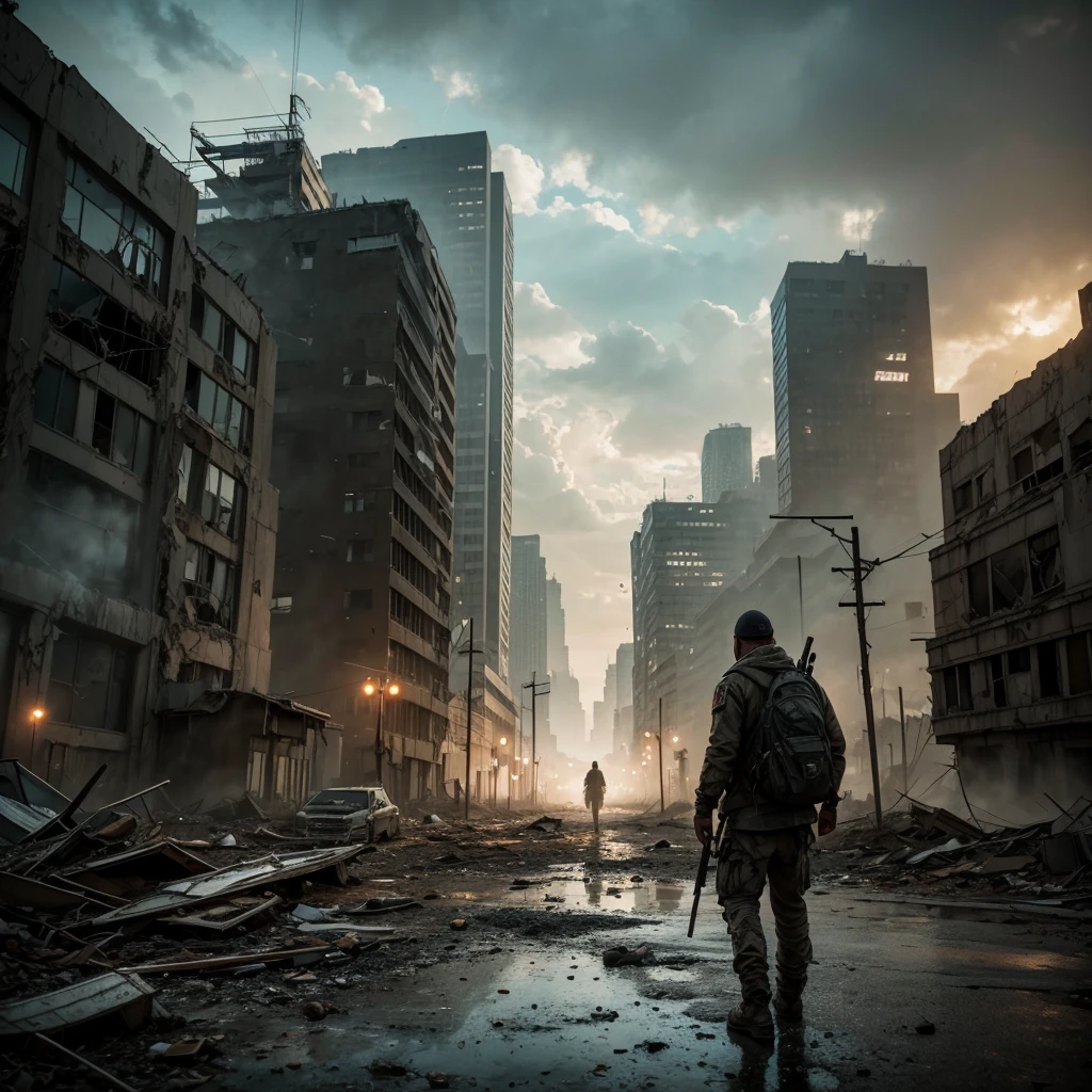 ABANDONED APOCALYPTIC scene, HD, 8k